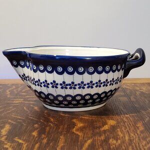 Polish Pottery handpainted Mixing Batter Bowl from Boleslawiec Poland